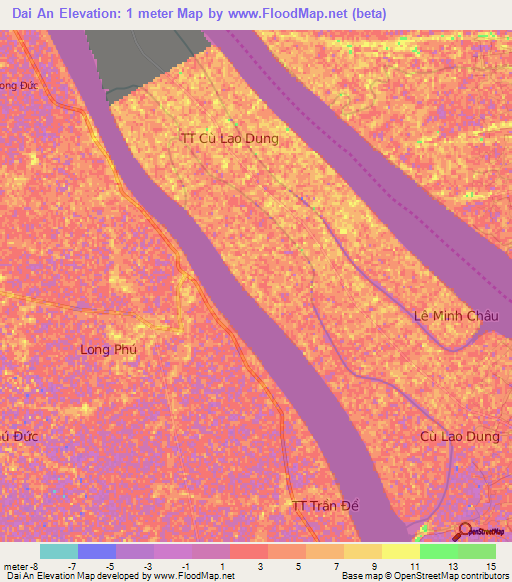 Dai An,Vietnam Elevation Map