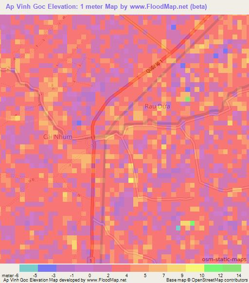 Ap Vinh Goc,Vietnam Elevation Map
