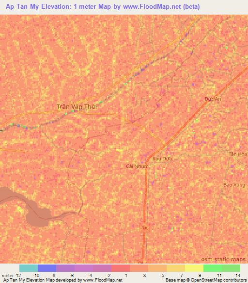 Ap Tan My,Vietnam Elevation Map