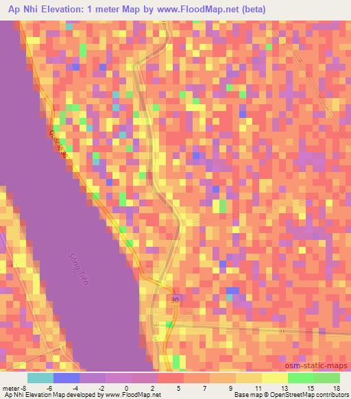 Ap Nhi,Vietnam Elevation Map