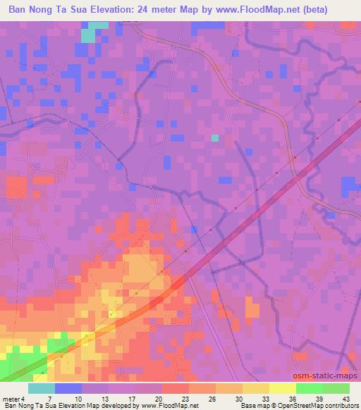 Ban Nong Ta Sua,Thailand Elevation Map