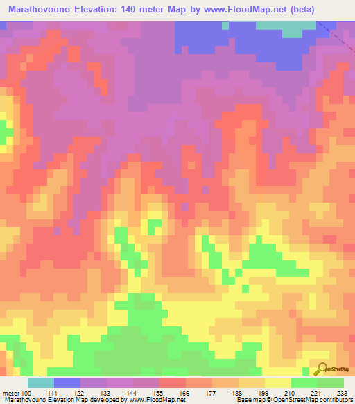 Marathovouno,Cyprus Elevation Map