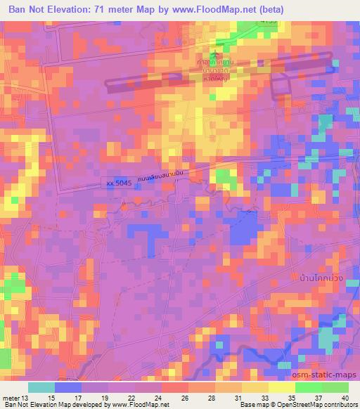 Ban Not,Thailand Elevation Map