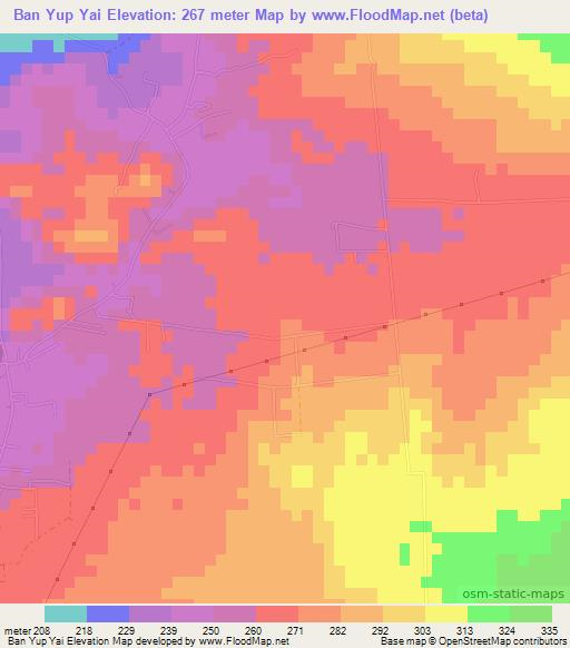 Ban Yup Yai,Thailand Elevation Map