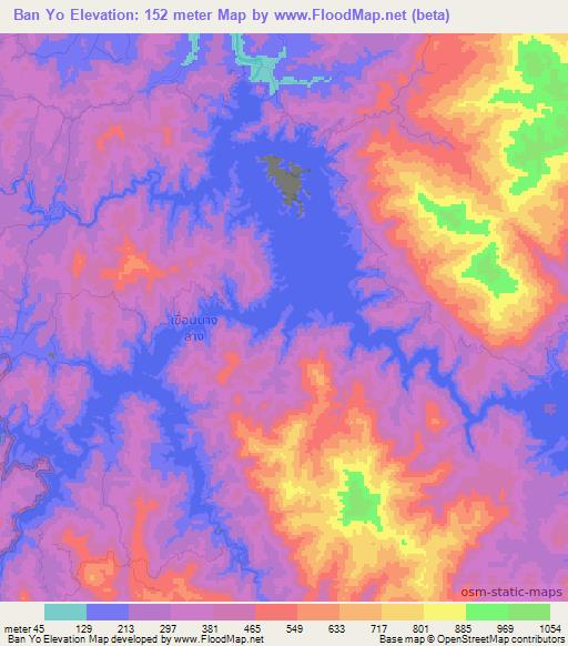 Ban Yo,Thailand Elevation Map