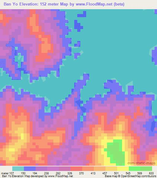 Ban Yo,Thailand Elevation Map