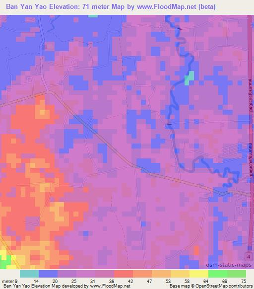Ban Yan Yao,Thailand Elevation Map