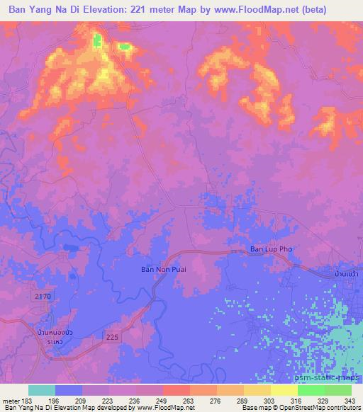Ban Yang Na Di,Thailand Elevation Map