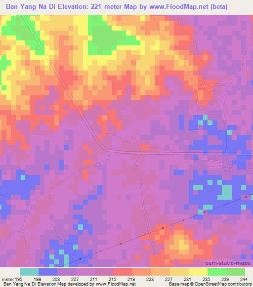 Ban Yang Na Di,Thailand Elevation Map