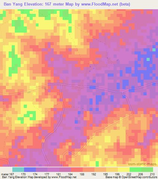 Ban Yang,Thailand Elevation Map