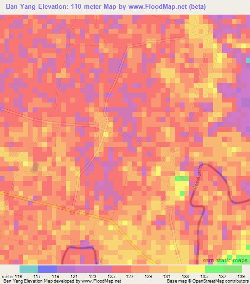 Ban Yang,Thailand Elevation Map
