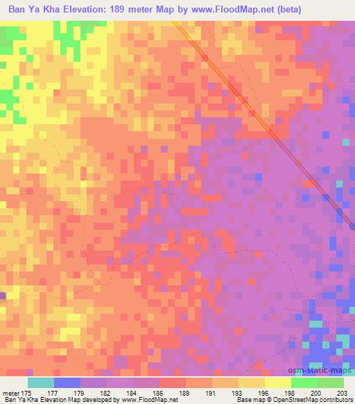 Ban Ya Kha,Thailand Elevation Map