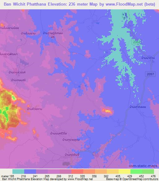 Ban Wichit Phatthana,Thailand Elevation Map