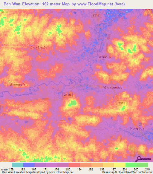 Ban Wan,Thailand Elevation Map
