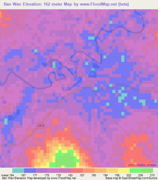 Ban Wan,Thailand Elevation Map