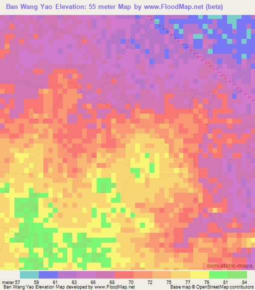 Ban Wang Yao,Thailand Elevation Map