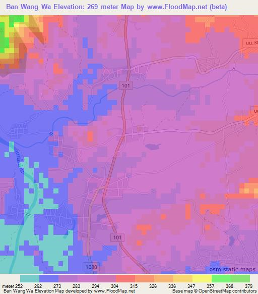 Ban Wang Wa,Thailand Elevation Map