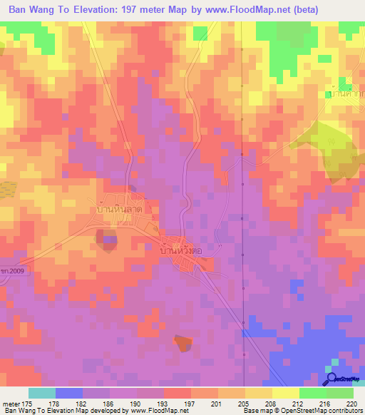 Ban Wang To,Thailand Elevation Map