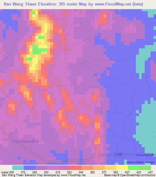 Ban Wang Thaen,Thailand Elevation Map