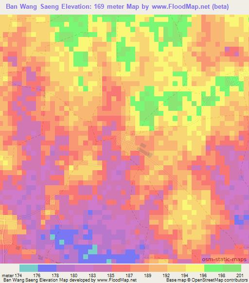 Ban Wang Saeng,Thailand Elevation Map