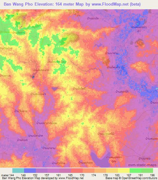 Ban Wang Pho,Thailand Elevation Map