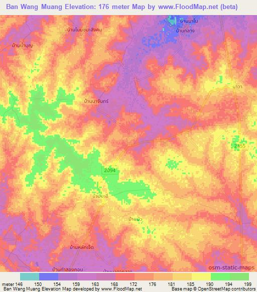 Ban Wang Muang,Thailand Elevation Map