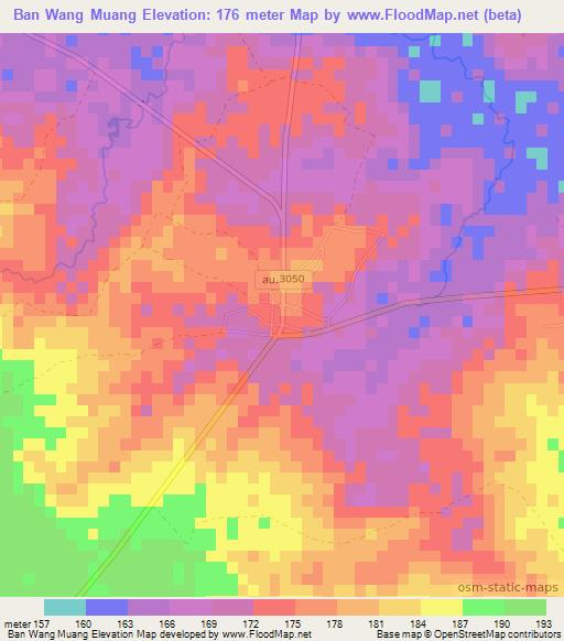 Ban Wang Muang,Thailand Elevation Map