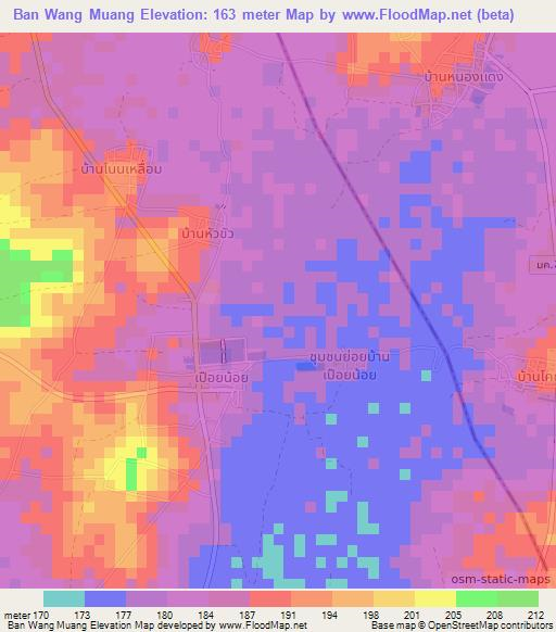 Ban Wang Muang,Thailand Elevation Map
