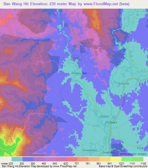Ban Wang Hit,Thailand Elevation Map