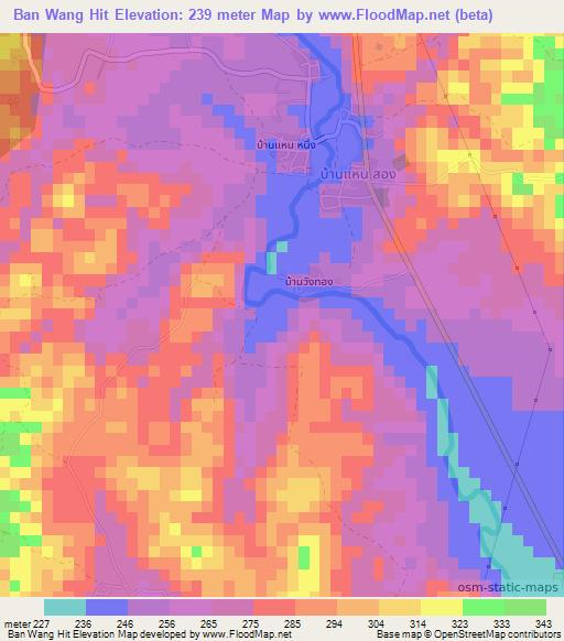 Ban Wang Hit,Thailand Elevation Map