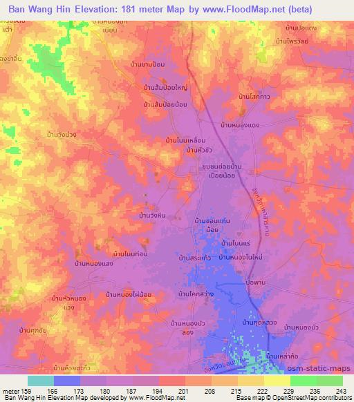 Ban Wang Hin,Thailand Elevation Map