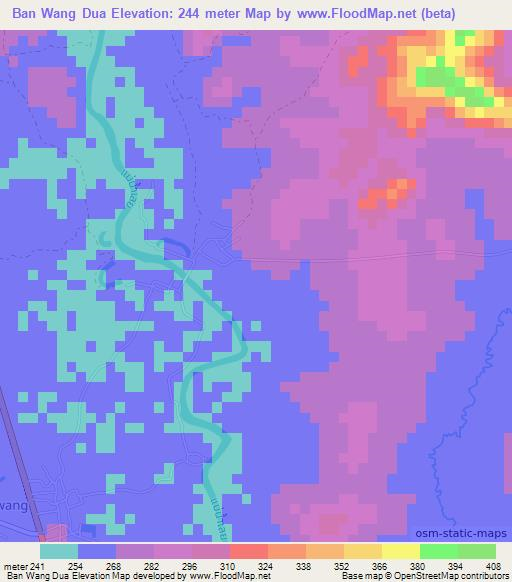 Ban Wang Dua,Thailand Elevation Map