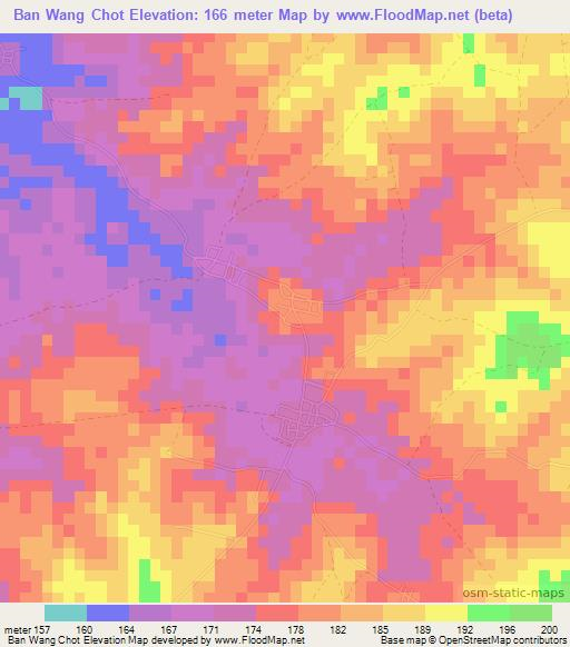 Ban Wang Chot,Thailand Elevation Map