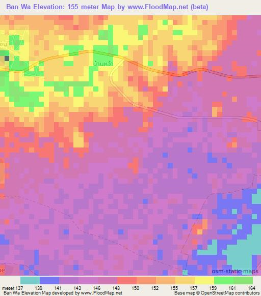 Ban Wa,Thailand Elevation Map