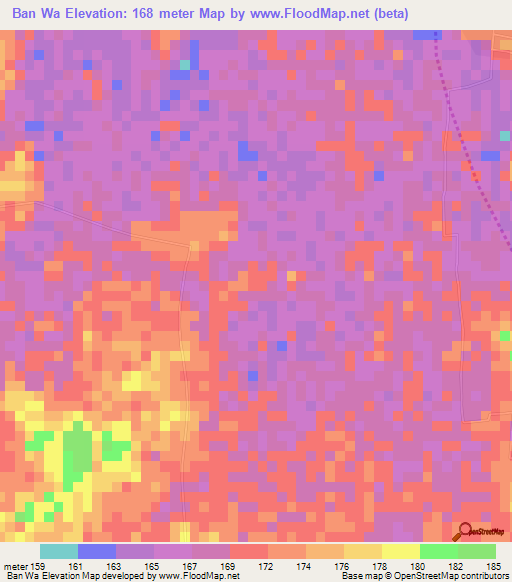 Ban Wa,Thailand Elevation Map