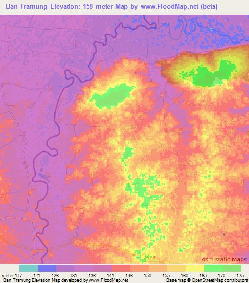 Ban Tramung,Thailand Elevation Map