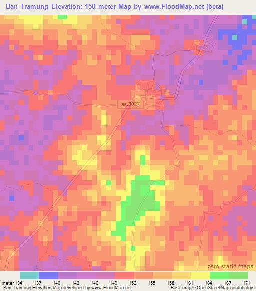 Ban Tramung,Thailand Elevation Map