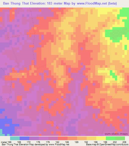 Ban Thung That,Thailand Elevation Map