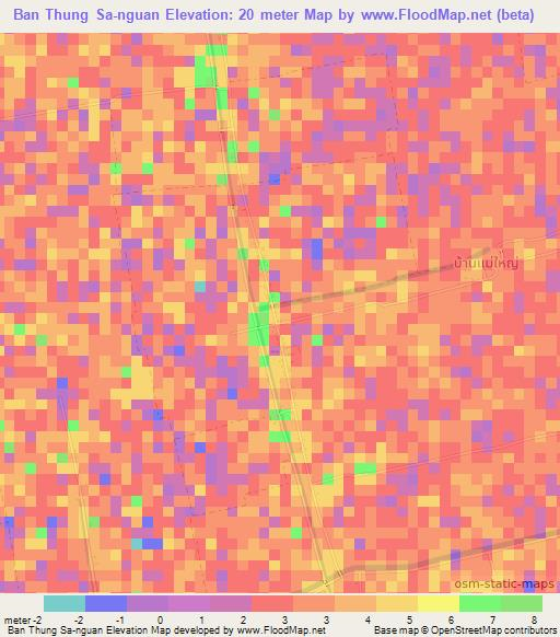 Ban Thung Sa-nguan,Thailand Elevation Map