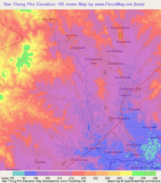 Ban Thung Pho,Thailand Elevation Map