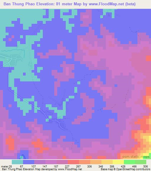 Ban Thung Phao,Thailand Elevation Map