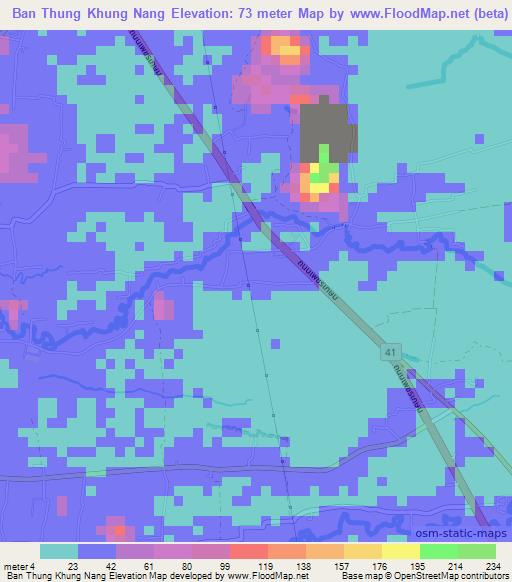 Ban Thung Khung Nang,Thailand Elevation Map