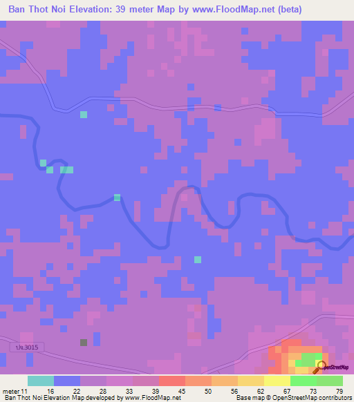 Ban Thot Noi,Thailand Elevation Map