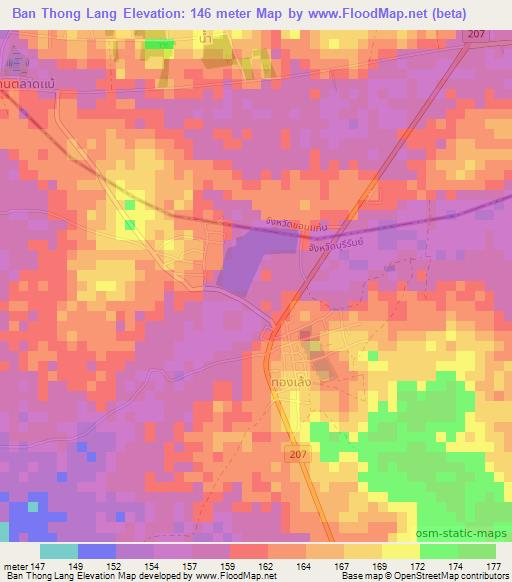 Ban Thong Lang,Thailand Elevation Map