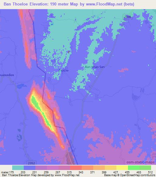 Ban Thoeloe,Thailand Elevation Map