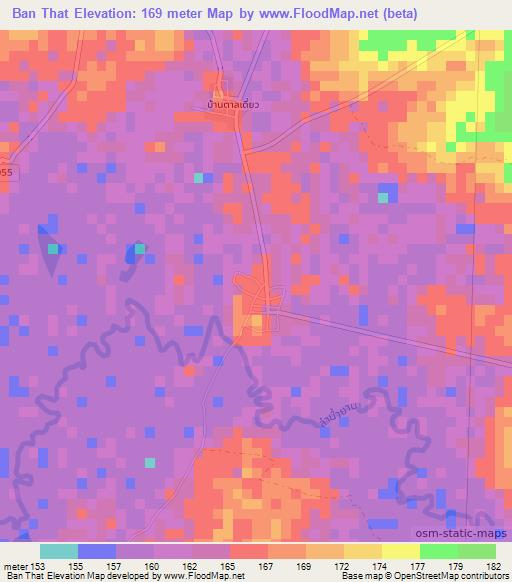 Ban That,Thailand Elevation Map