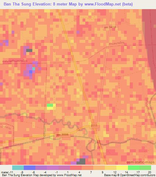 Ban Tha Sung,Thailand Elevation Map