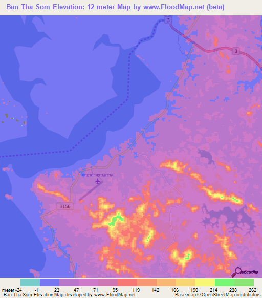 Ban Tha Som,Thailand Elevation Map