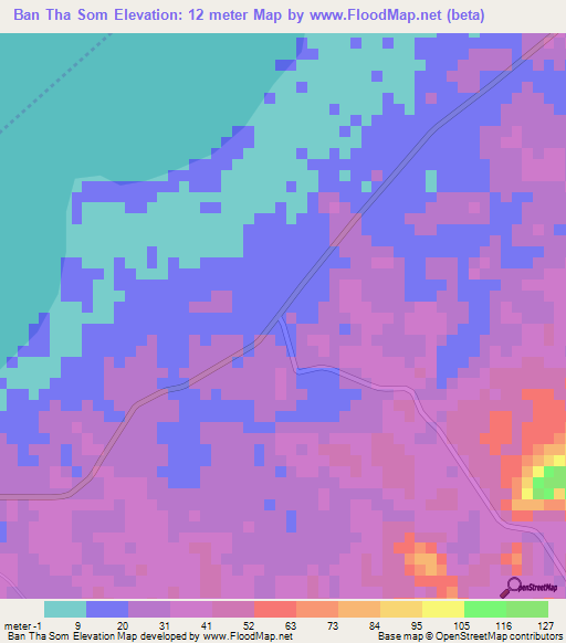Ban Tha Som,Thailand Elevation Map