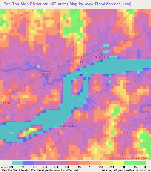 Ban Tha Sieo,Thailand Elevation Map